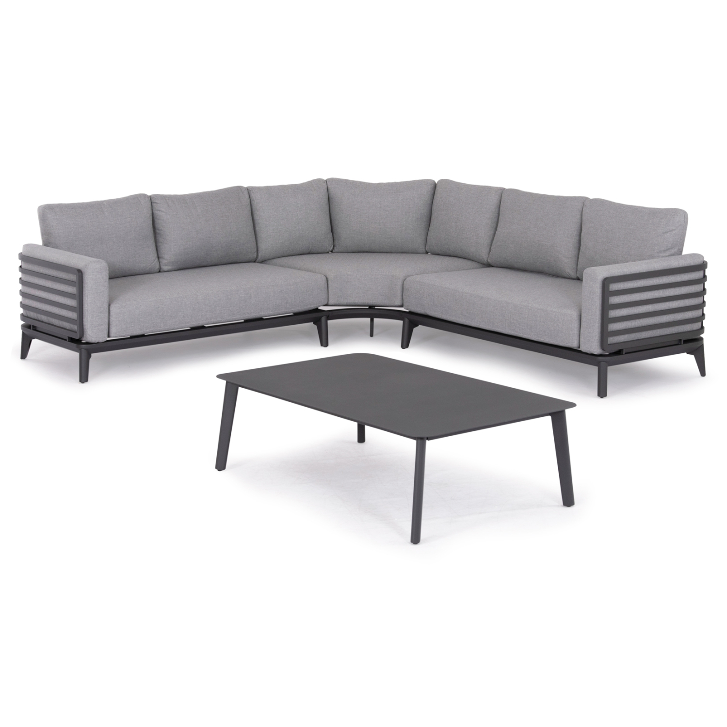 Γωνιακό σετ καθιστικού κήπου αλουμινίου - Σκούρο γκρι | Orion Corner