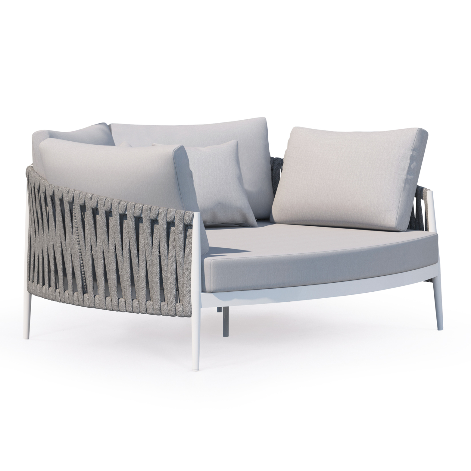 Daybed Σειρά Polaris SM6215.02 Αλουμίνιο Κρεμ-Μπεζ Σχοινί & Olefin 164x144x84Υεκ