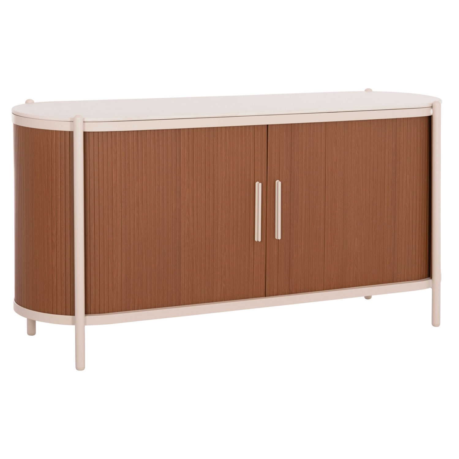 Μπουφές αλουμινίου με sintered stone - Εκρού & μπεζ 158x46x79 εκ. | Destiny
