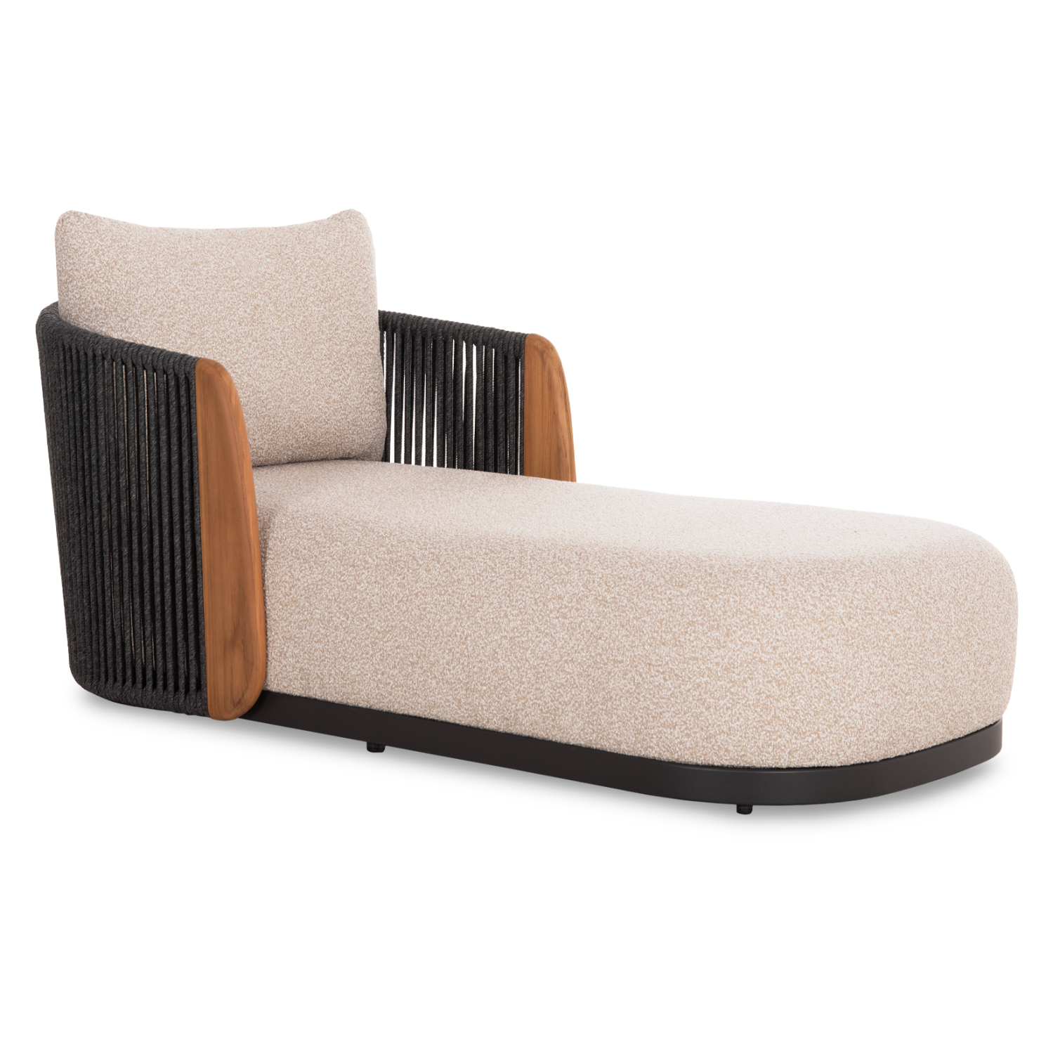 Μονό daybed με τεάκ και σχοινί - Μπεζ 85x165x80 εκ. | Augustus