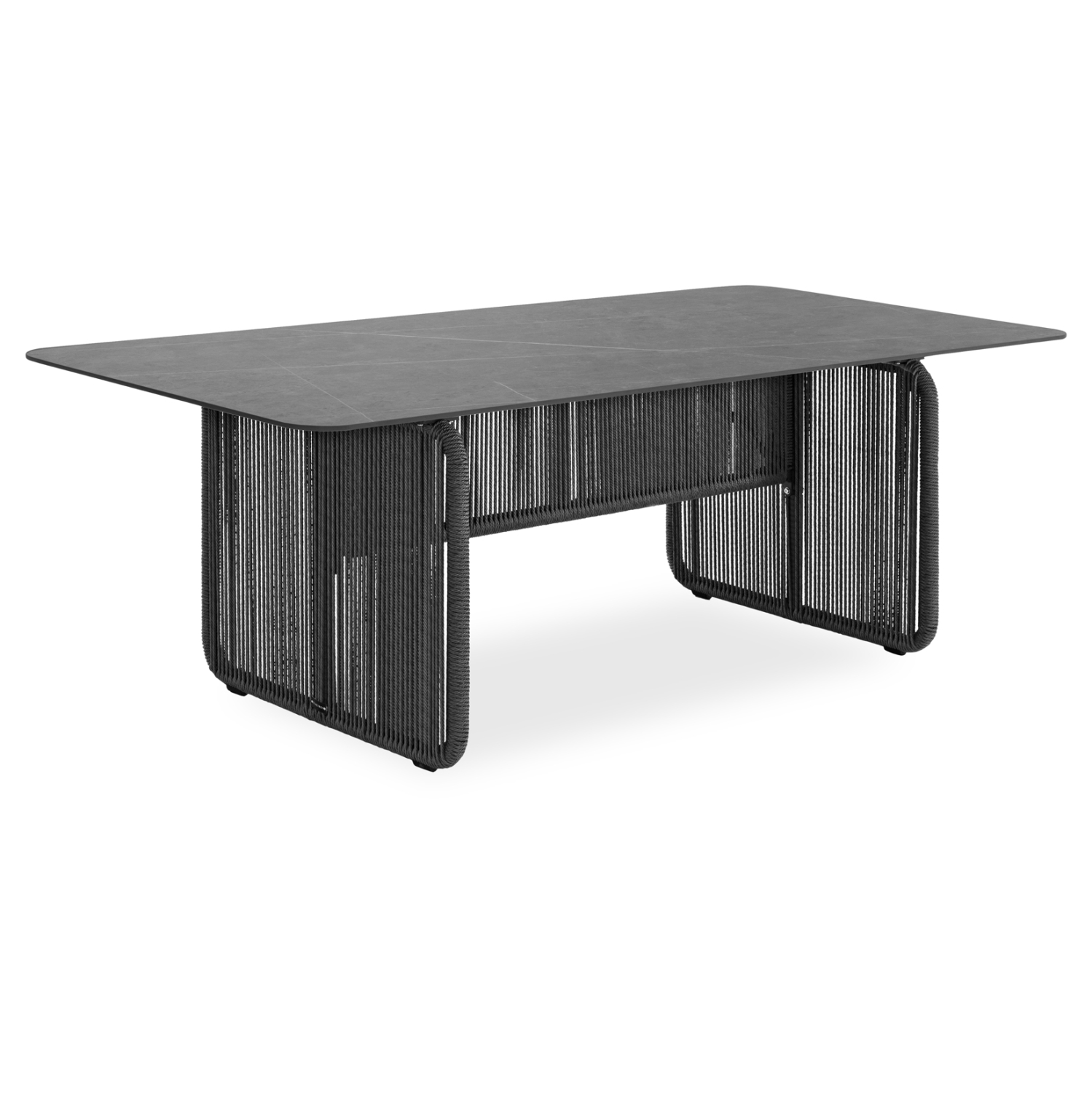 ΤΡΑΠΕΖΙ DESTINY SM6169.02 ΑΝΘΡΑΚΙ ΑΛΟΥΜINIO--ΓΚΡΙ SINTERED STONE TOP 240x100x73,5Υ