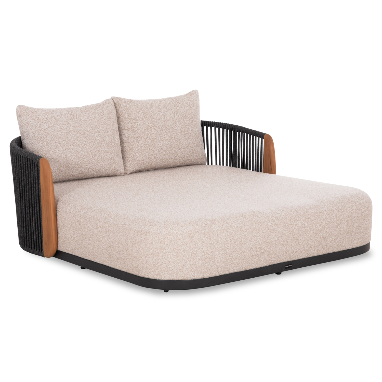 Διπλό daybed με τεάκ και σχοινί - Μπεζ 169x169x71 εκ. | Augustus