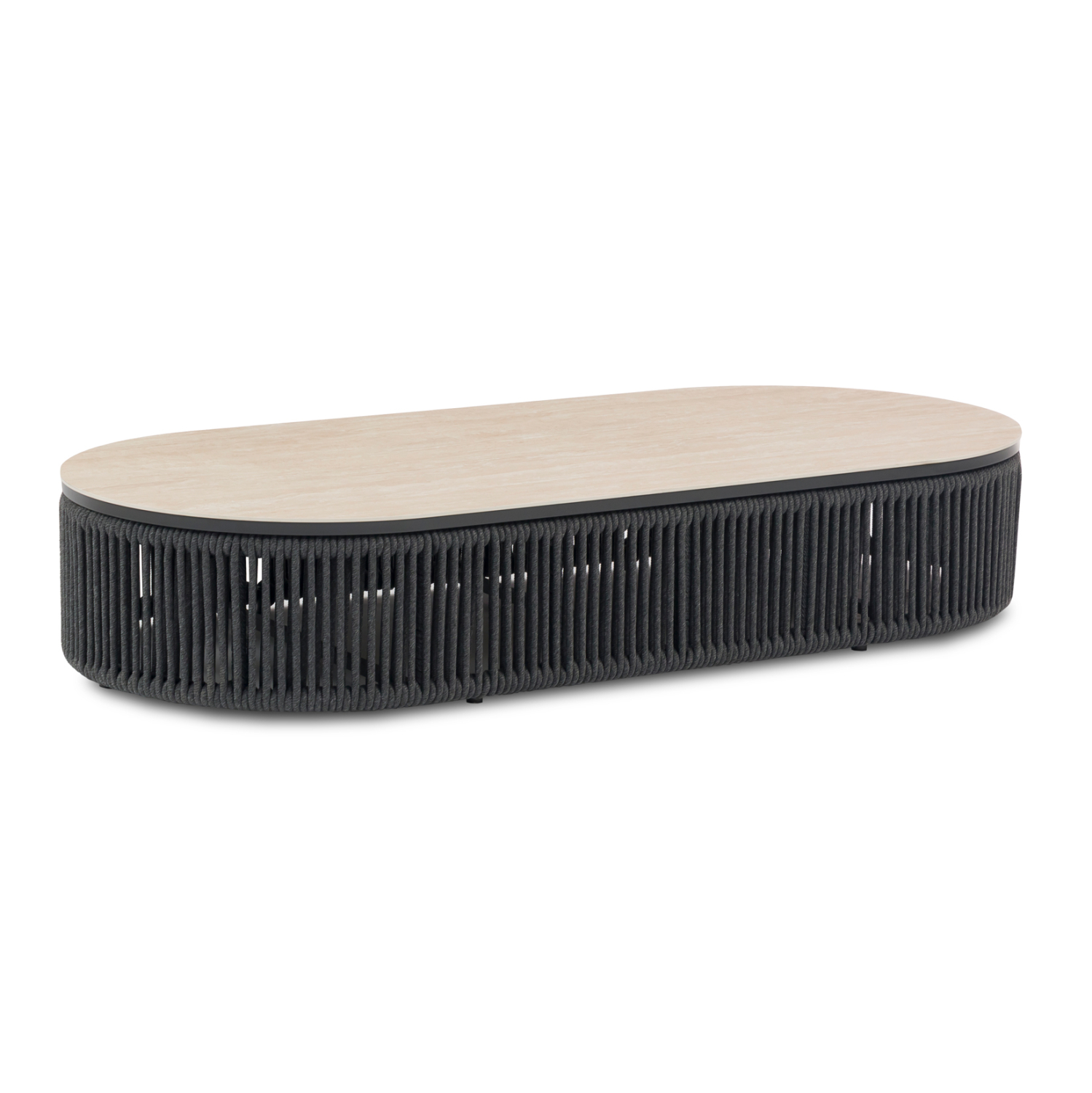 ΤΡΑΠΕΖΙ ΜΕΣΗΣ ΟΒΑΛ AUGUSTUS SM6455.01 ΓΚΡΙ ΣΧΟΙΝΙ--SINTERED STONE TOP 175x80x32Υεκ