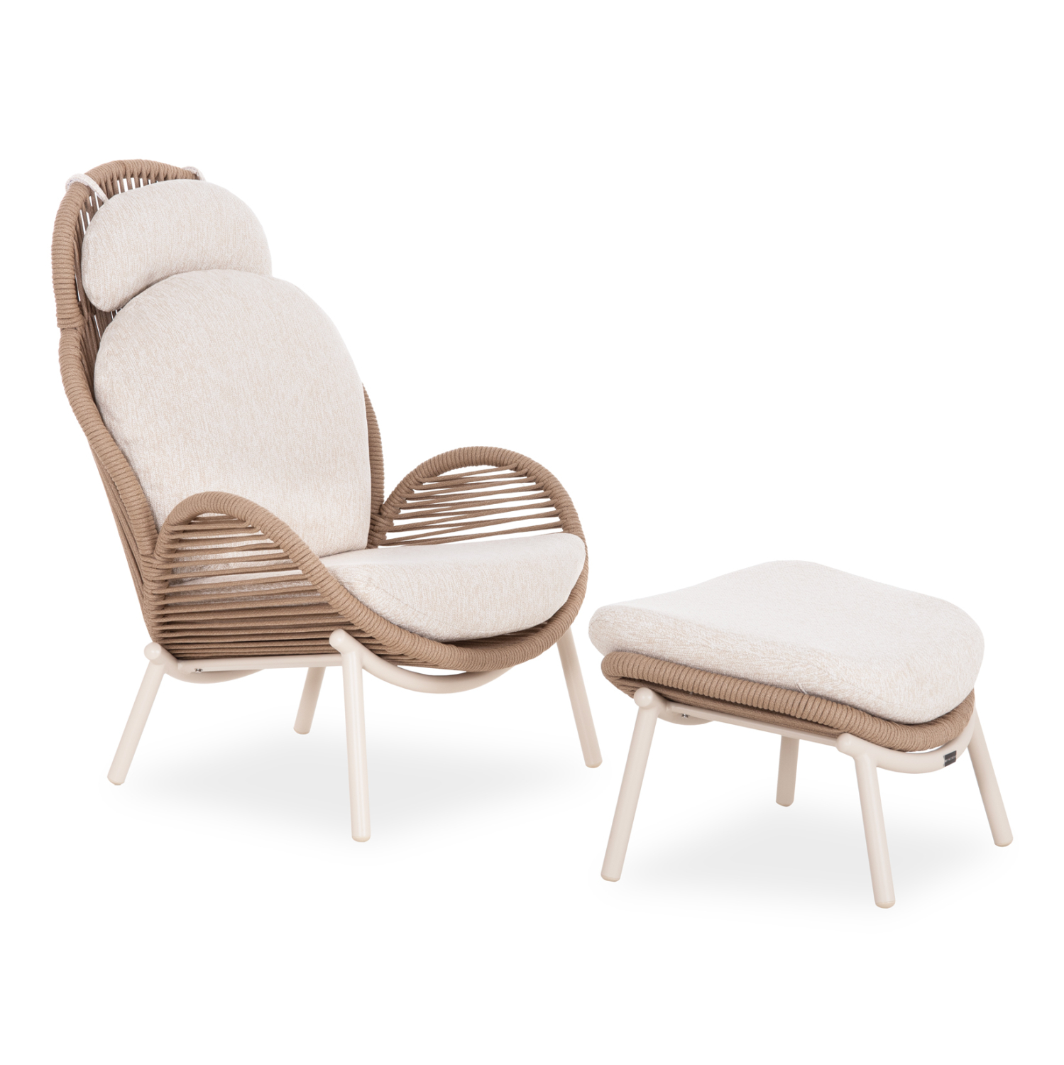 ΠΟΛΥΘΡΟΝΑ ΜΕ ΥΠΟΠΟΔΙΟ RIVEN SM6395.01 IVORY ΑΛΟΥΜΙΝΙΟ-ΜΠΕΖ ΥΦΑΣΜΑ 86.5x89.5x115Υεκ