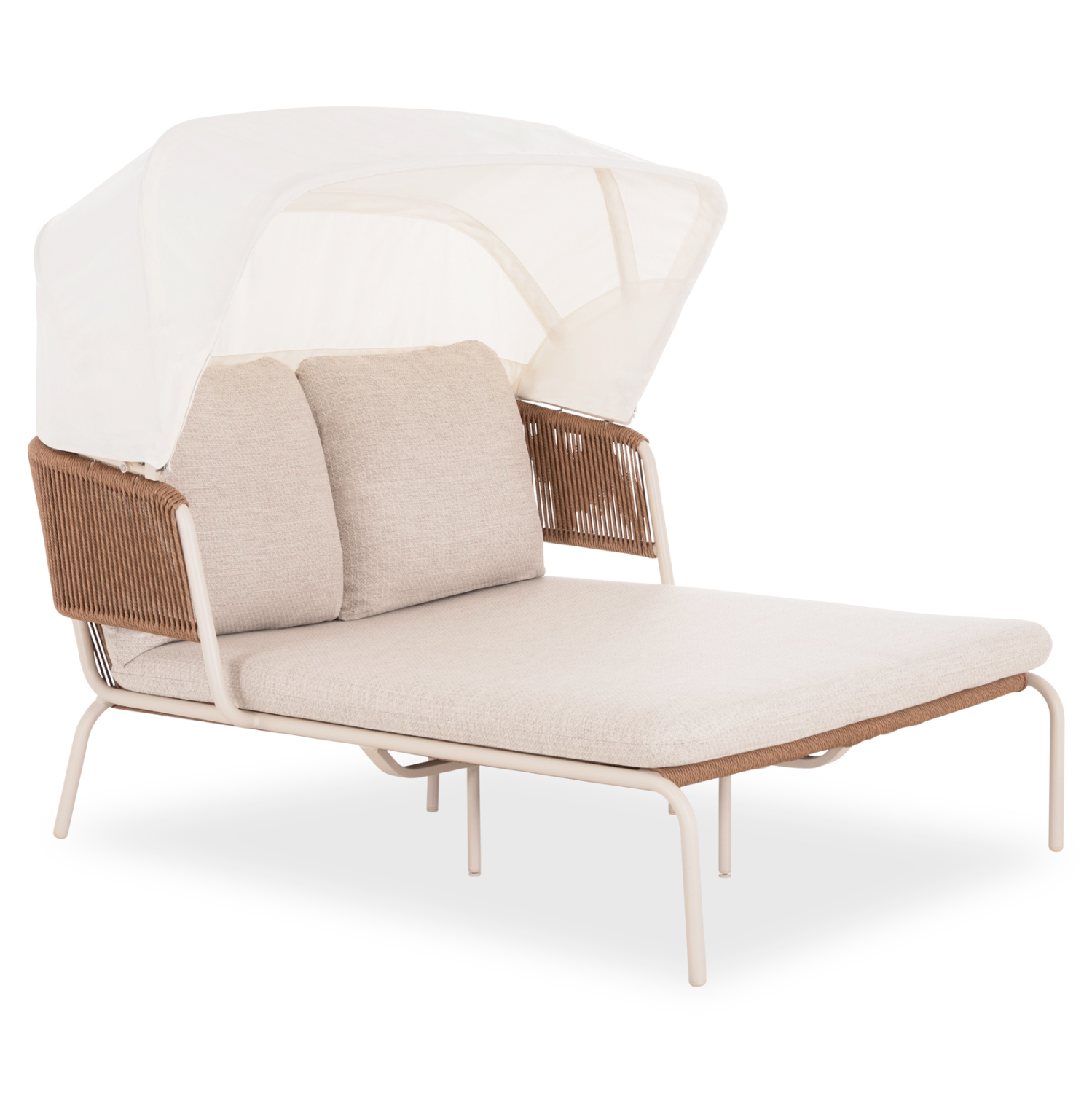 Daybed με σκίαστρο - Εκρού & λευκό 146x168x80 εκ. | Sanctum