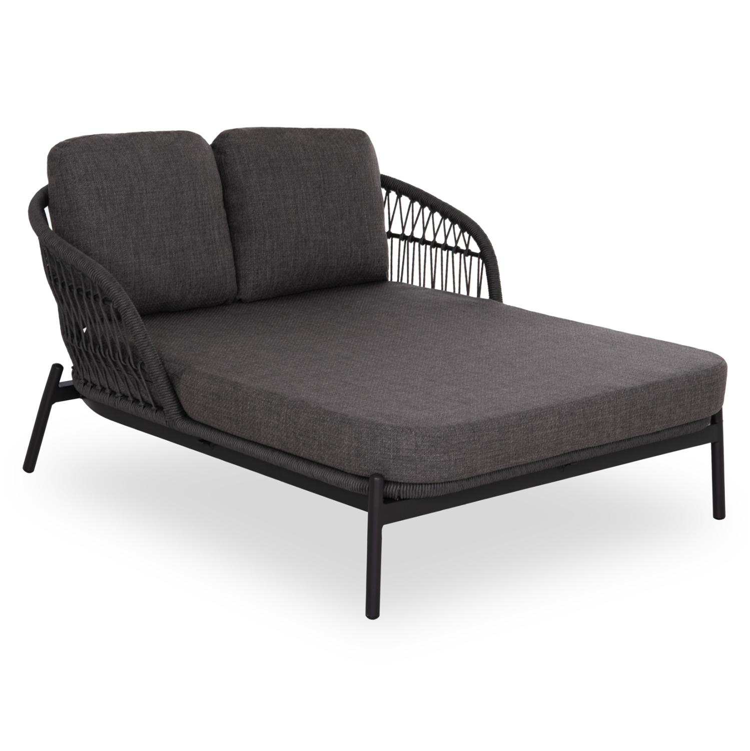 Διθέσιο daybed αλουμινίου με ρατάν - Ανθρακί & σκούρο γκρι 162x148x97 εκ. | Quantum