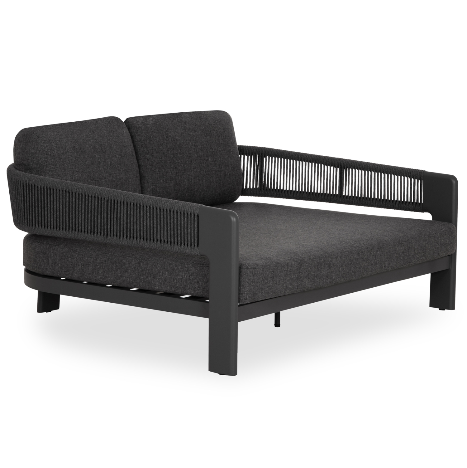 Διπλό daybed αλουμινίου με σχοινί - Σκούρο γκρι 168x143x70 εκ. | Baron