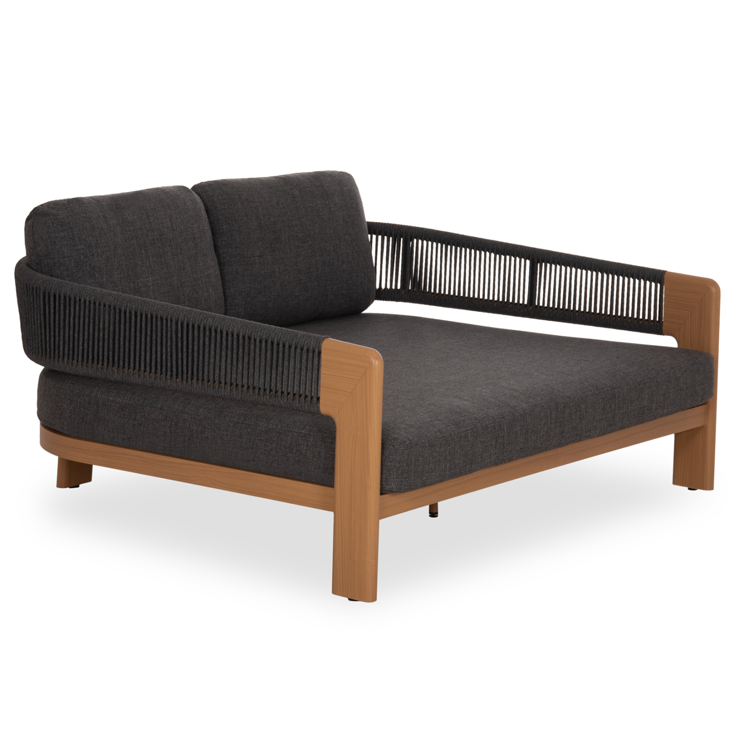 Διπλό daybed αλουμινίου - Φυσικό ξύλο & γκρι 168x143x70 εκ. | Baron
